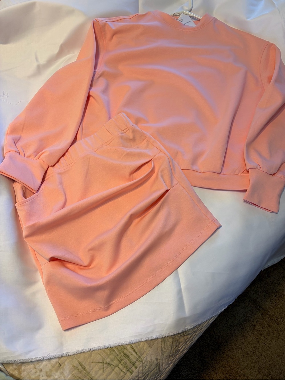 Soft pink Crewneck Sweatshirt & Skort set NWT